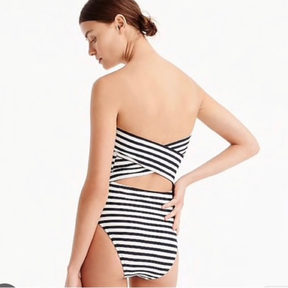 J. Crew Navy Cross Back Bandeau Sz 4